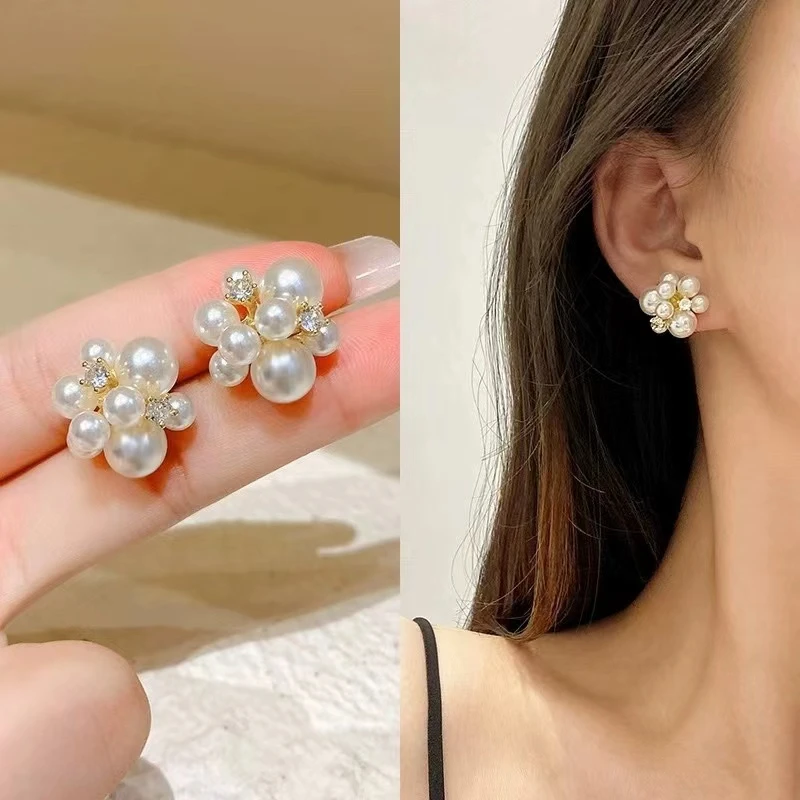 铜合金耳饰 网红耳环个性新款轻奢【手捧花】小众气质耳饰N1546