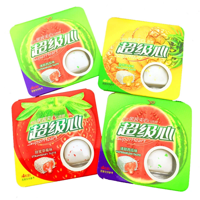口香糖心泡泡糖果盒子随身清新口气脆皮果酱夹心香味清爽食用