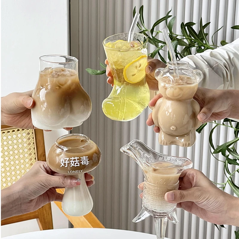 ins风水杯网红爆款2025最新款可爱水杯大容量水杯鸡尾酒杯玻璃杯