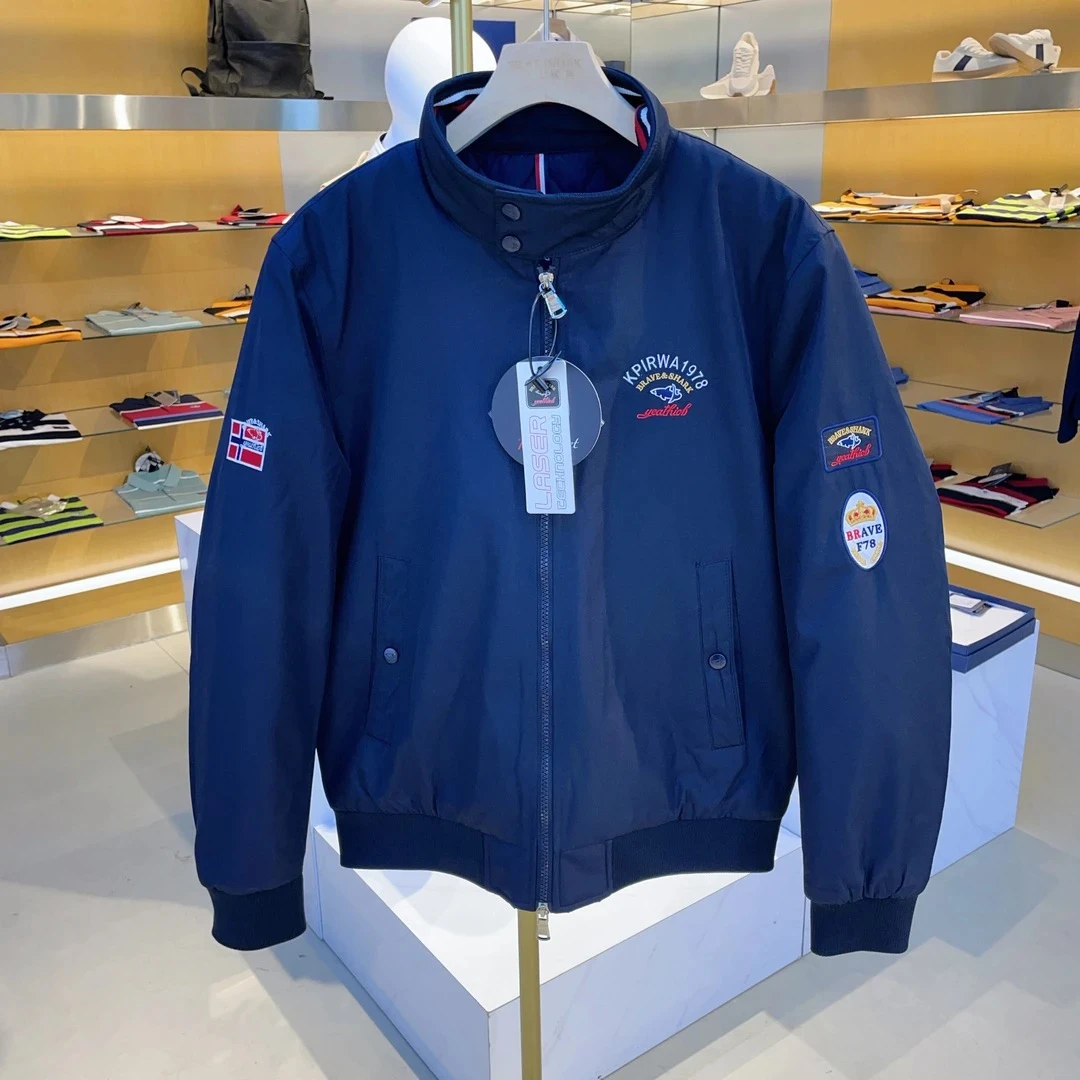 BRAVE&SHARK/勇士鲨鱼春秋立领商务夹克加棉男士运动外套1507