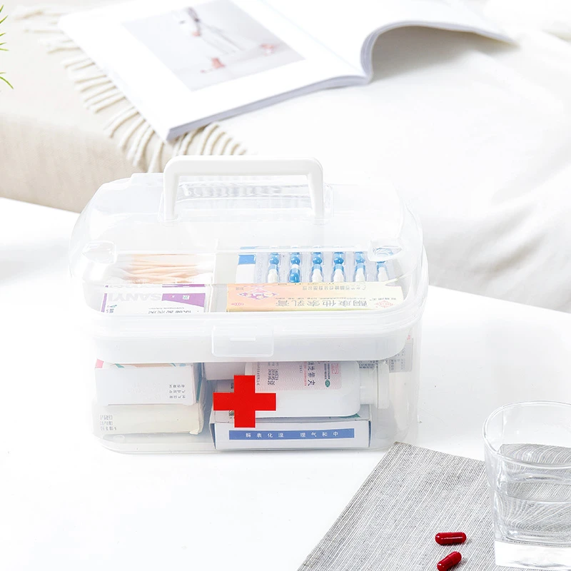 药箱家庭装家用小型大容量应急多层药品收纳盒急救箱