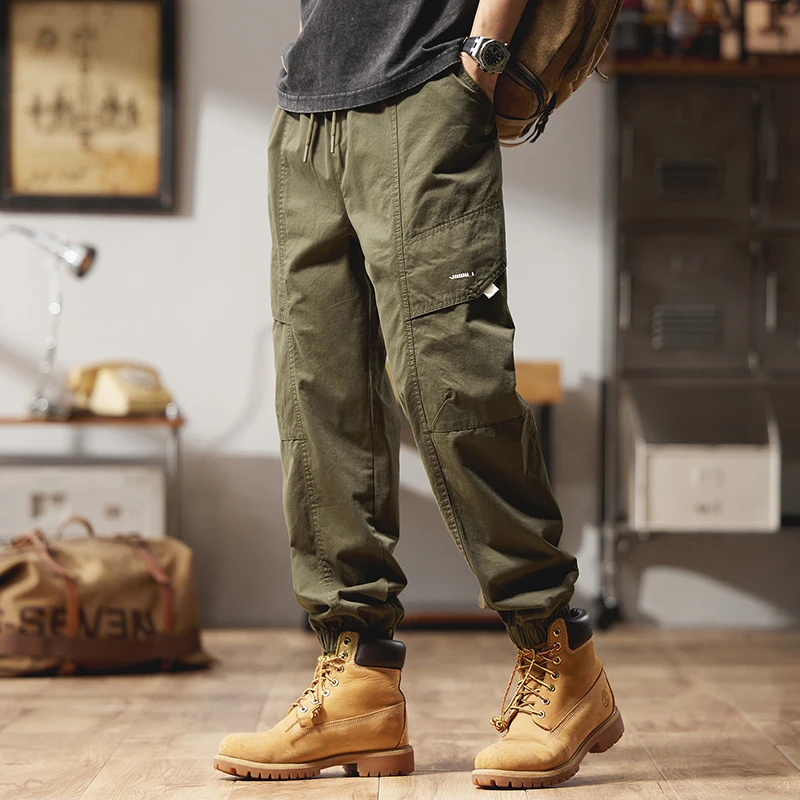 美式潮牌工装裤男款秋季2024运动休闲裤多口袋新款复古束脚裤036