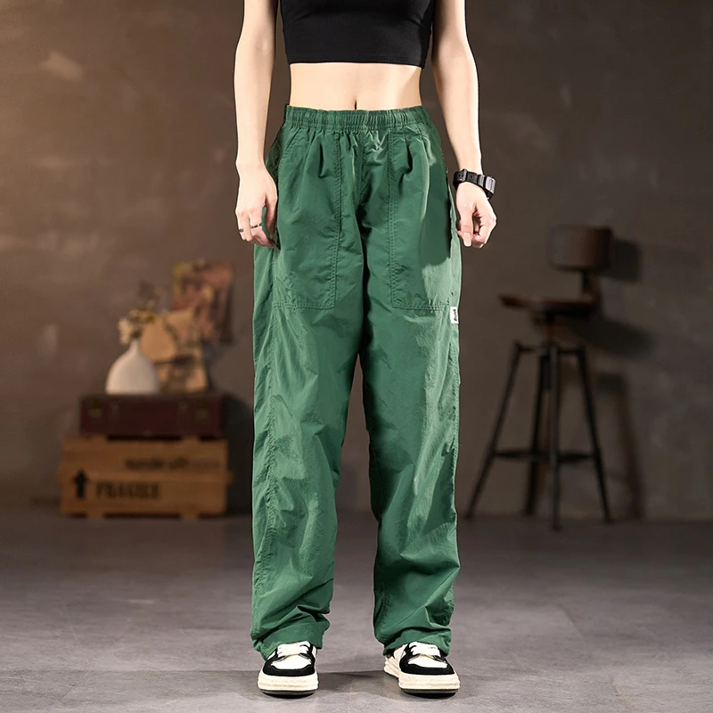 日系休闲裤男2024新款百搭简约户外宽松潮牌直筒薄款透气速干裤子