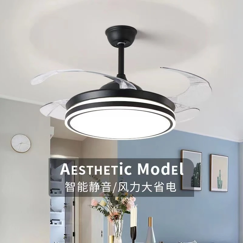 隐形风扇灯LED吊灯客厅餐厅卧室大风力变频静音蓝牙家用吊风扇灯