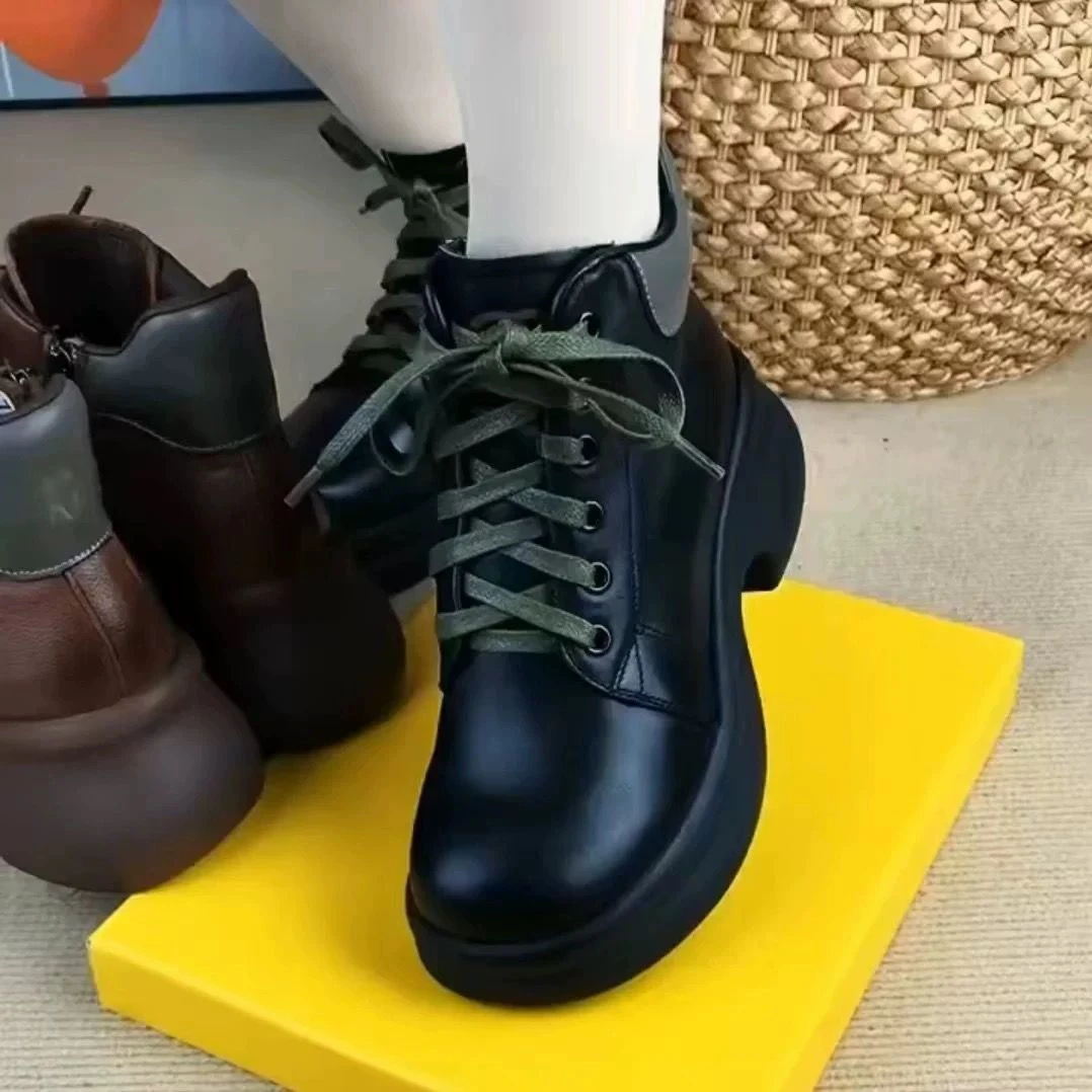 新款厚绒真皮马丁靴女厂家品宣-甩50双