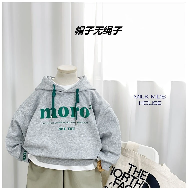 男童连帽卫衣2023新款春装儿童韩版宽松上衣男宝宝帅气长袖帽衫潮