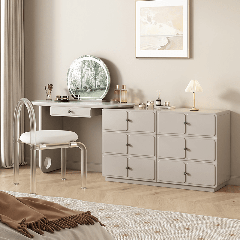 ENF化妆台奶油风卧室梳妆台大容量斗柜可伸缩床尾柜多功能化妆桌