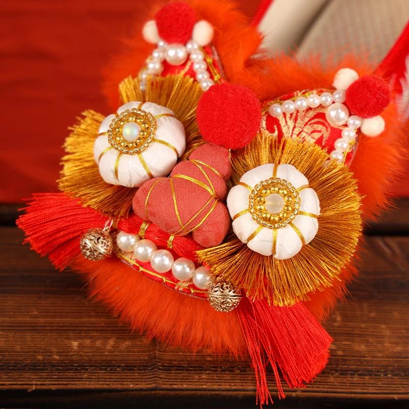 手工虎头鞋女内增国风秀禾婚鞋绣花鞋汉元素中式民族风老北京布鞋