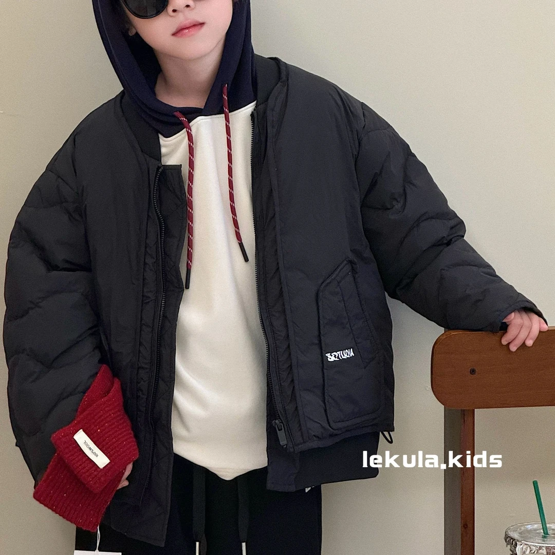 KIKIAND中大童秋冬休闲风宽松加厚保暖韩版纯色羽绒服---20241022