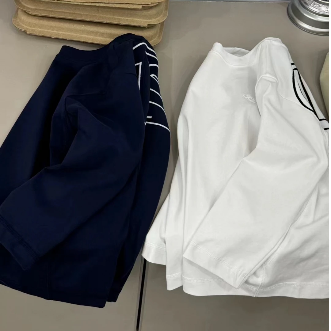 KIKIAND 2024秋季新款运动时尚休闲简约长袖纯色圆领T恤24533