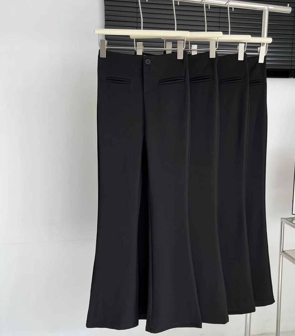 黑色喇叭裤女士四季百搭显瘦高腰垂感 西装裤休闲拖地马蹄裤时尚