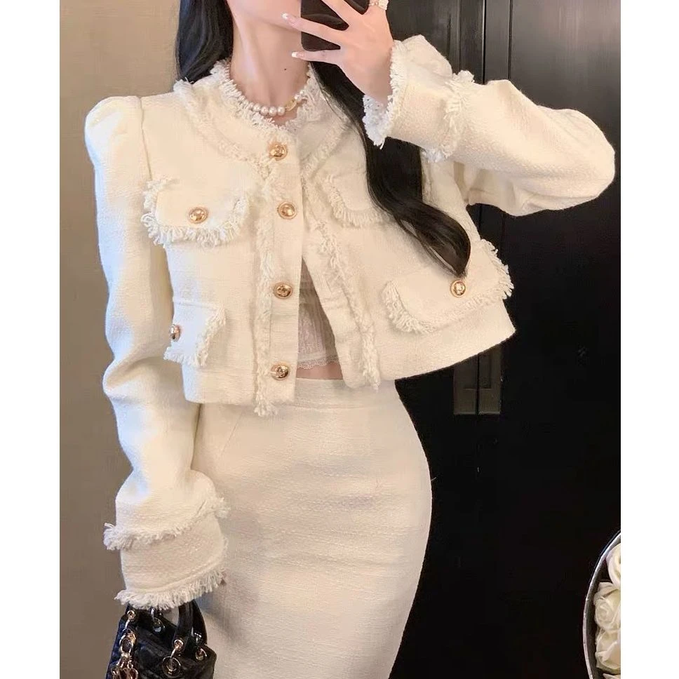 QF1645新款韩版女装小香风套装！春季新款！