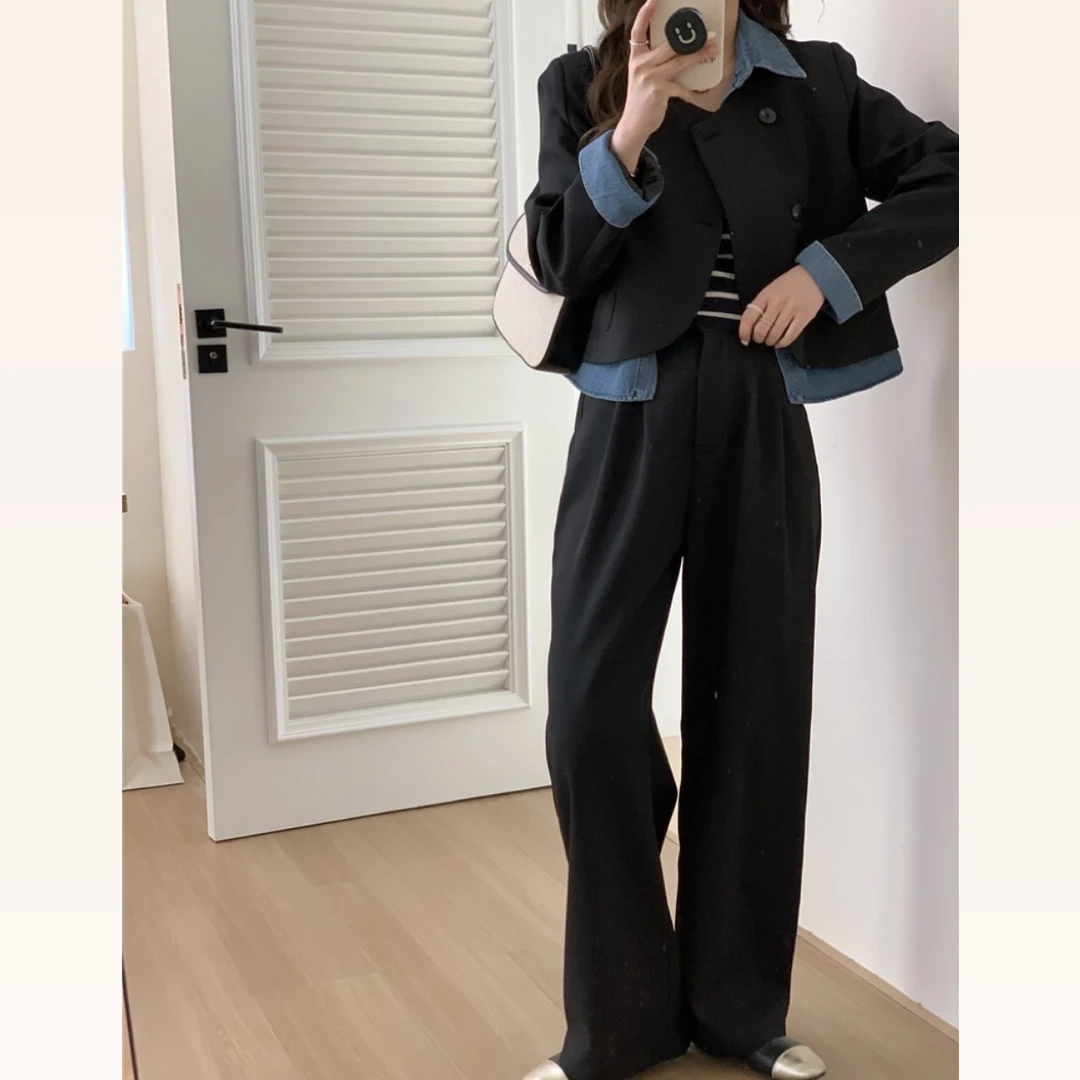 QF00181春夏新款高级感撞色新款西装套装