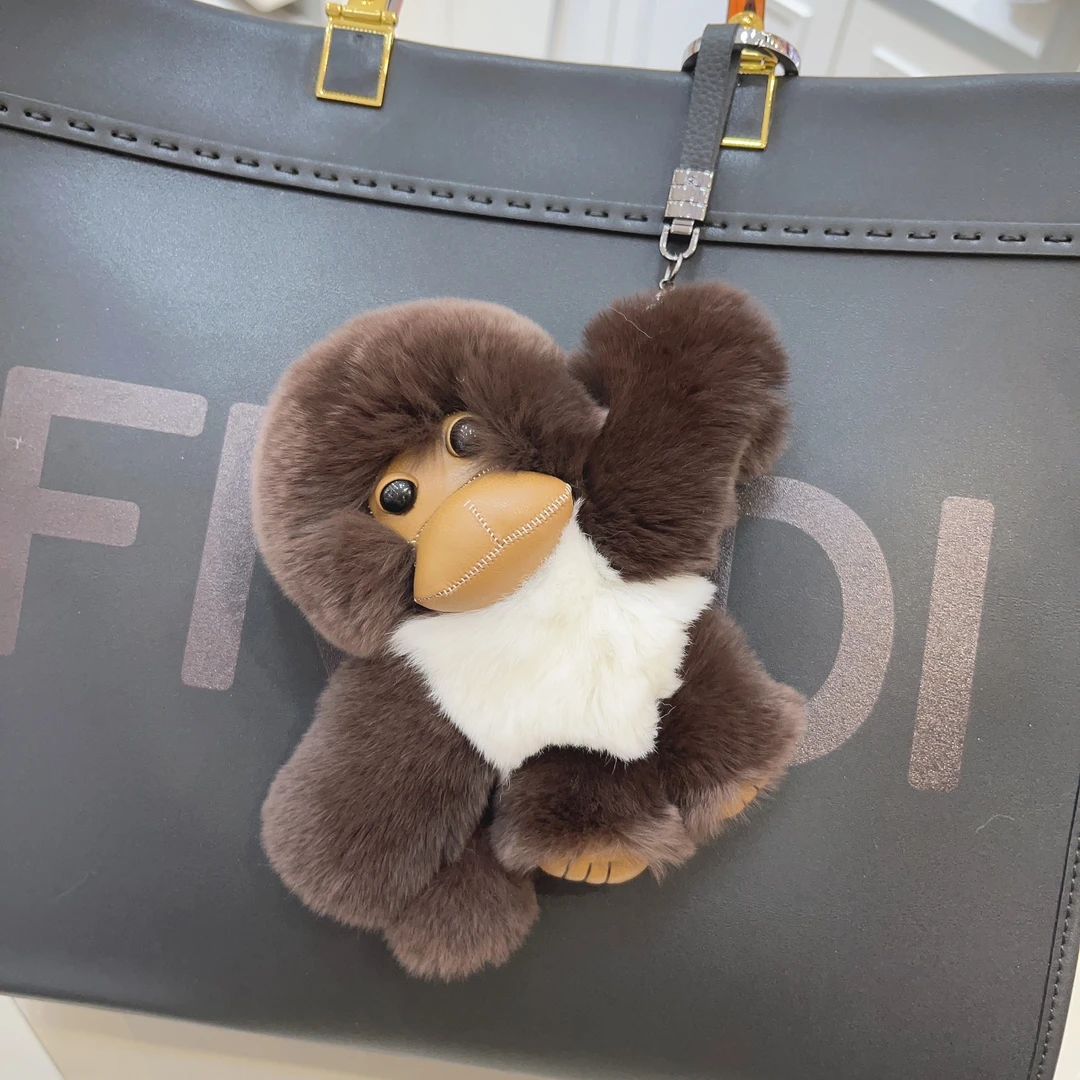 大尹定制手工真毛包包挂件 大猩