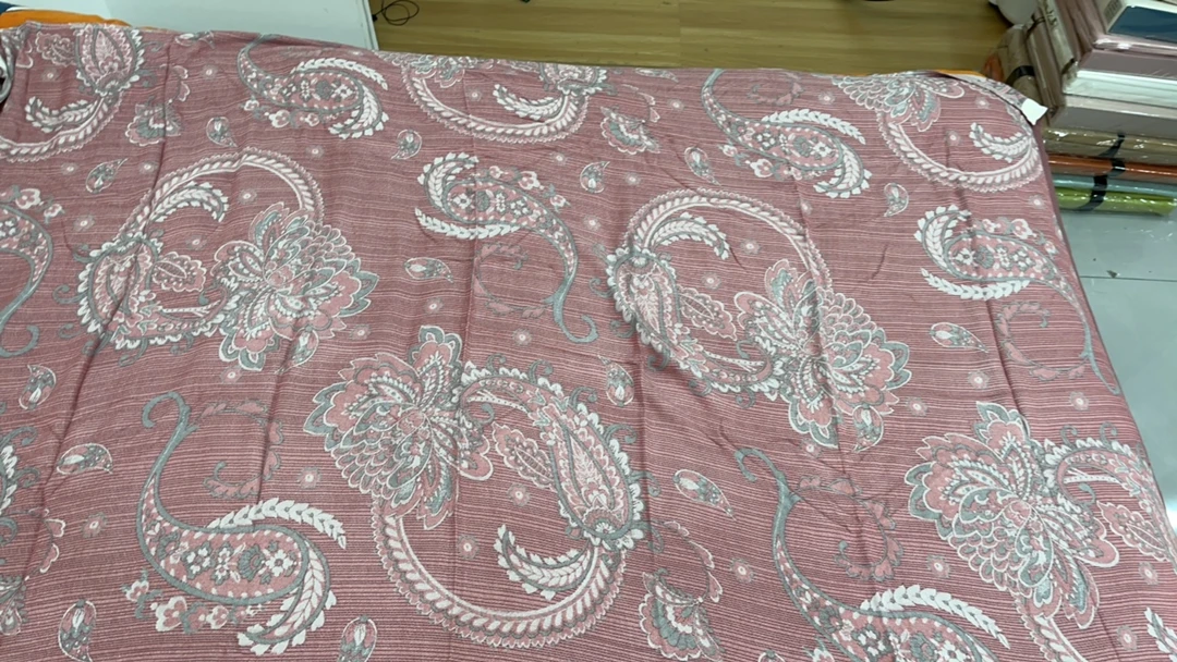 粉色腰果花冷感毯