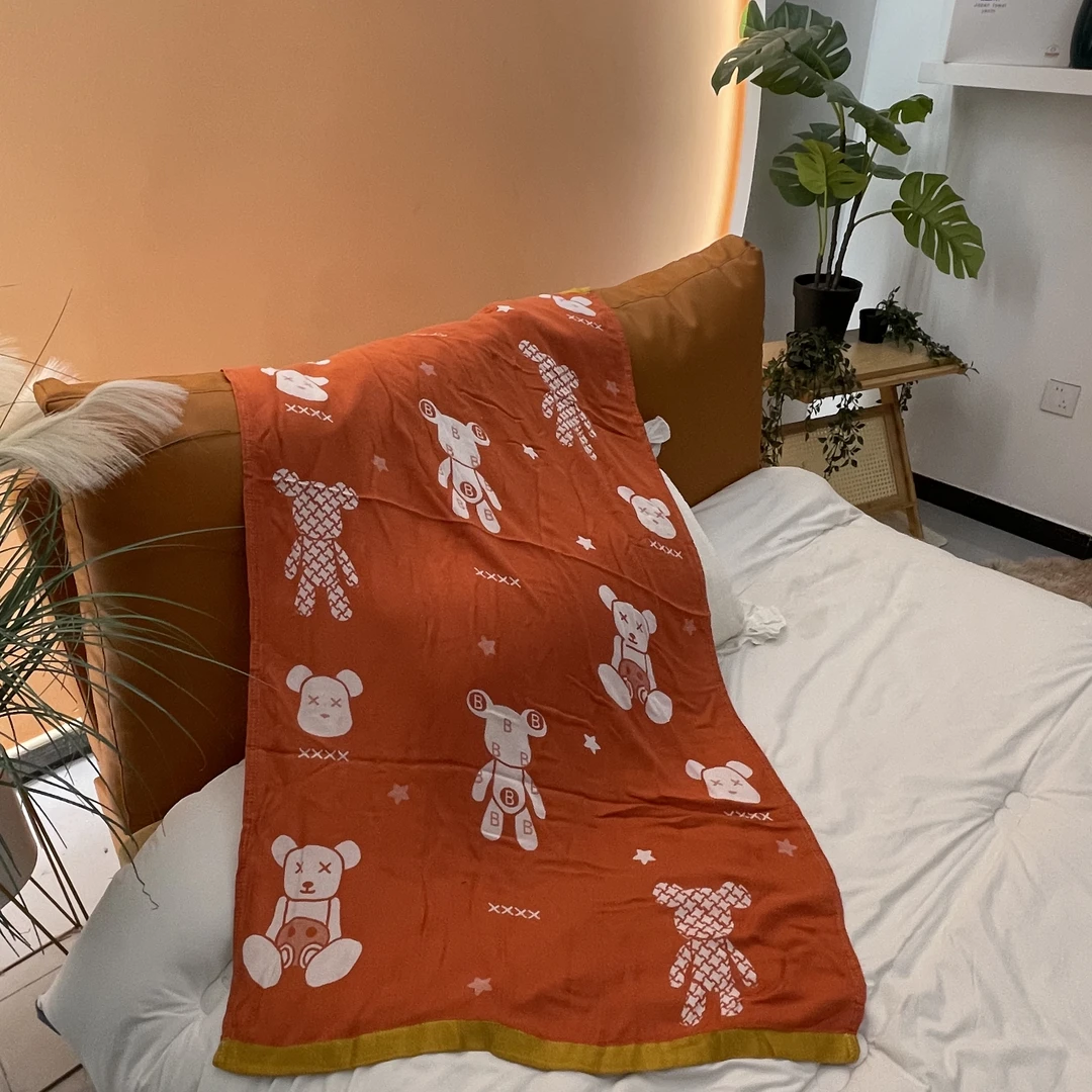 桔红色暴力熊浴巾70-140