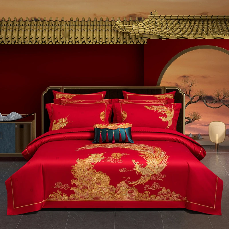 【纤意坊严选】婚庆套件龙凤天禧中式结婚加厚婚房喜被