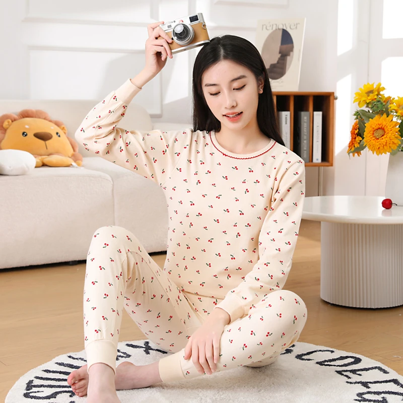 女童纯棉秋衣套装女孩内衣青少年棉毛衫学生全棉保暖打底衣秋冬