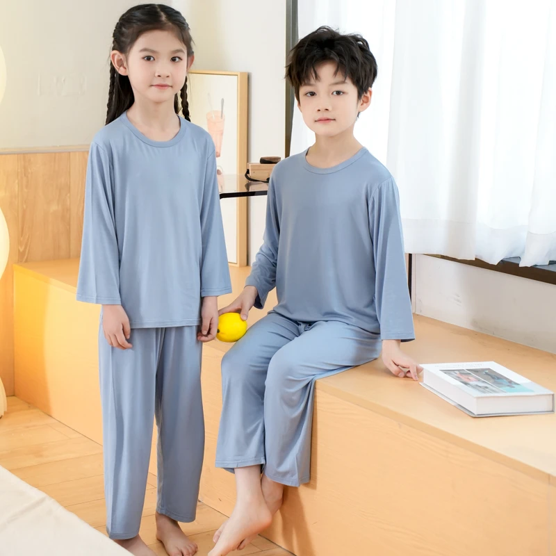 儿童睡衣中大童家居服初中生青少年亲子款睡衣夏季薄款宝宝空调服