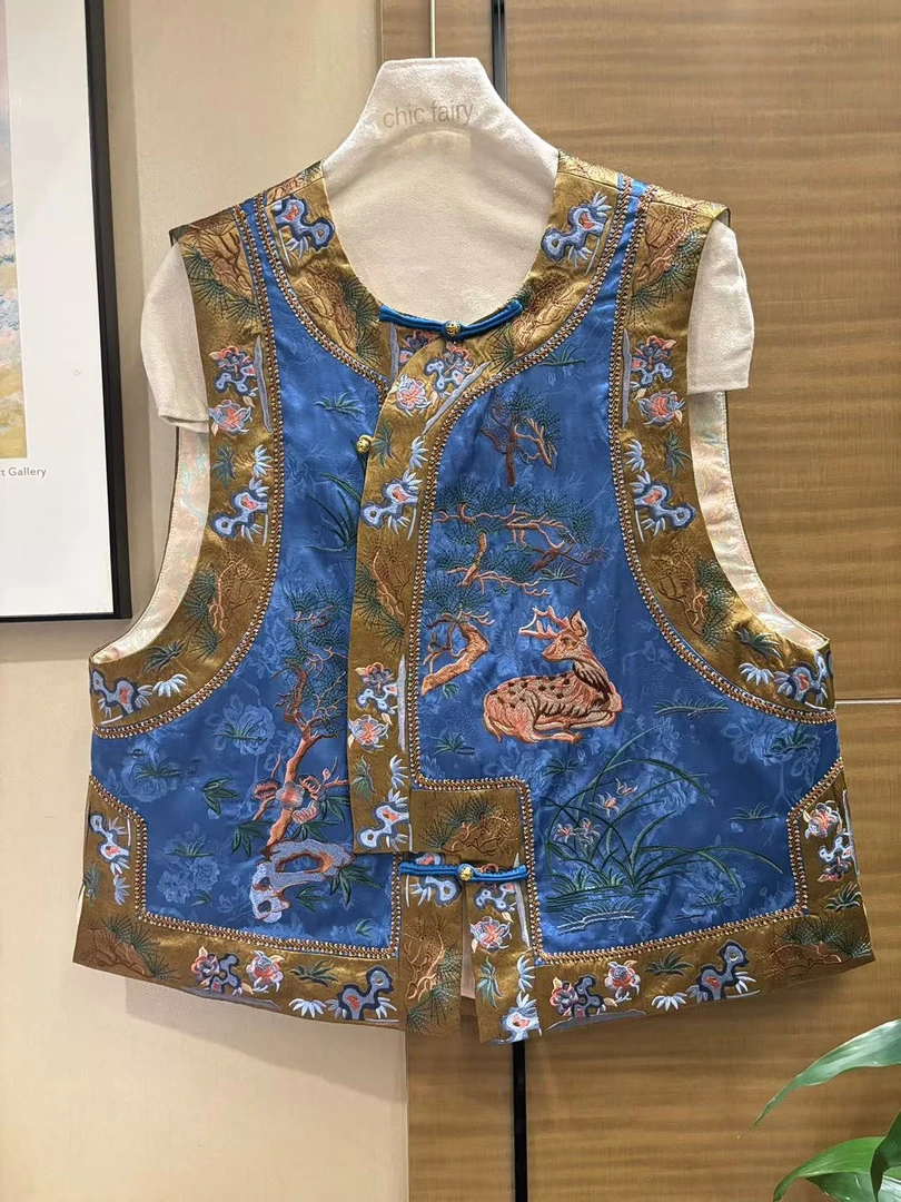 CHIC FAIRY 【鹿回头】 国风厚款重工刺绣马甲