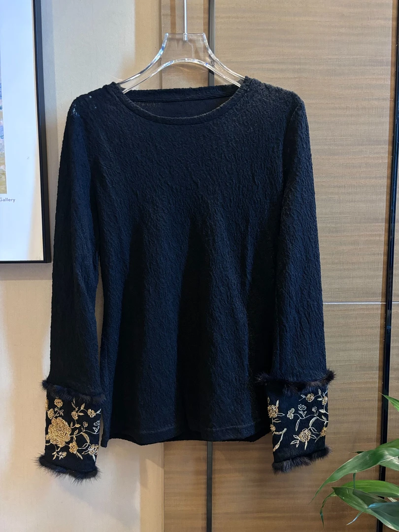 CHIC FAIRY  【袖中花】 国风刺绣亮片针织打底