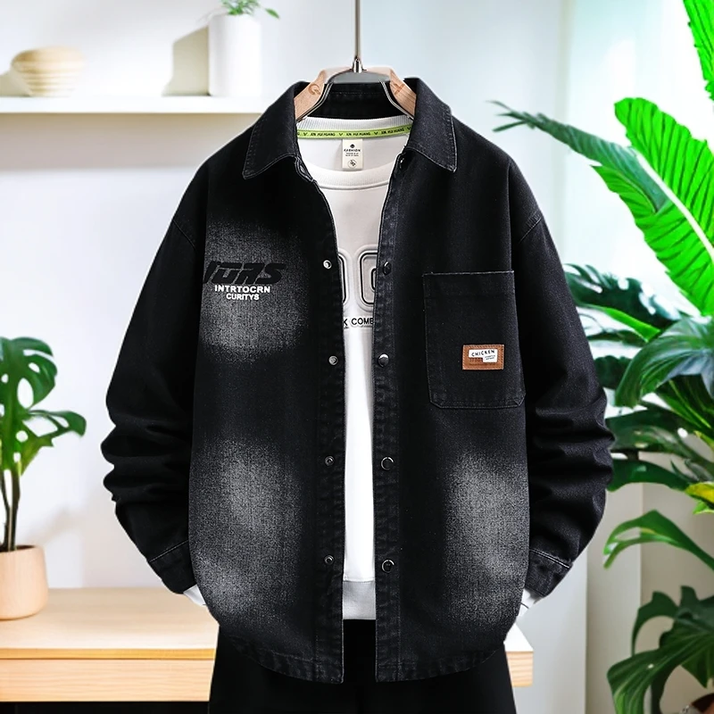 春秋款外套男士牛仔夹克秋冬季加绒加厚保暖衣服男装潮牌休闲百搭