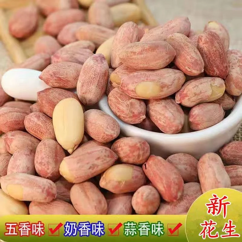 新货山东烤熟五香蒜香奶香原味多味花生米红皮休闲炒货零食批发