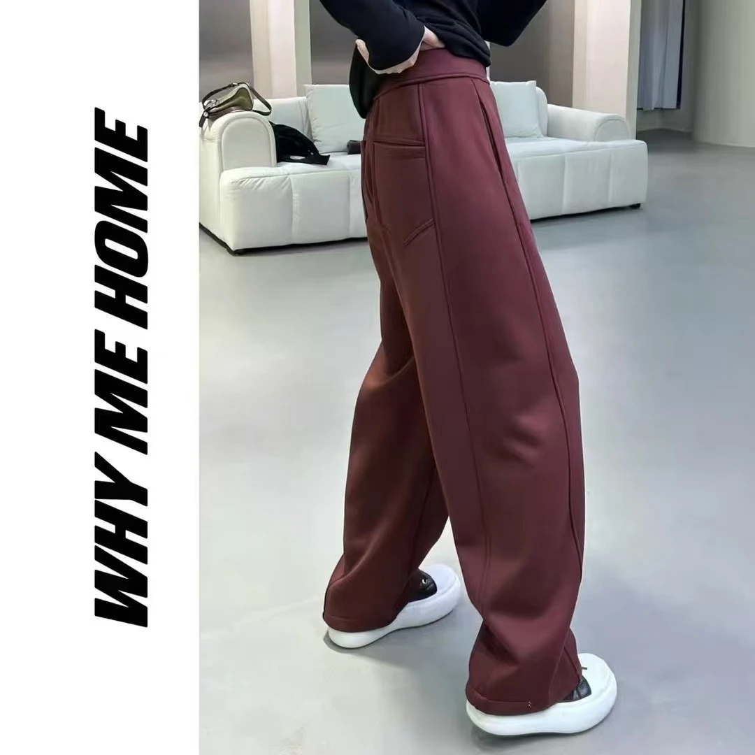 【大掌柜】时尚洋气气质高品质羊绒纯色弯刀裤6333