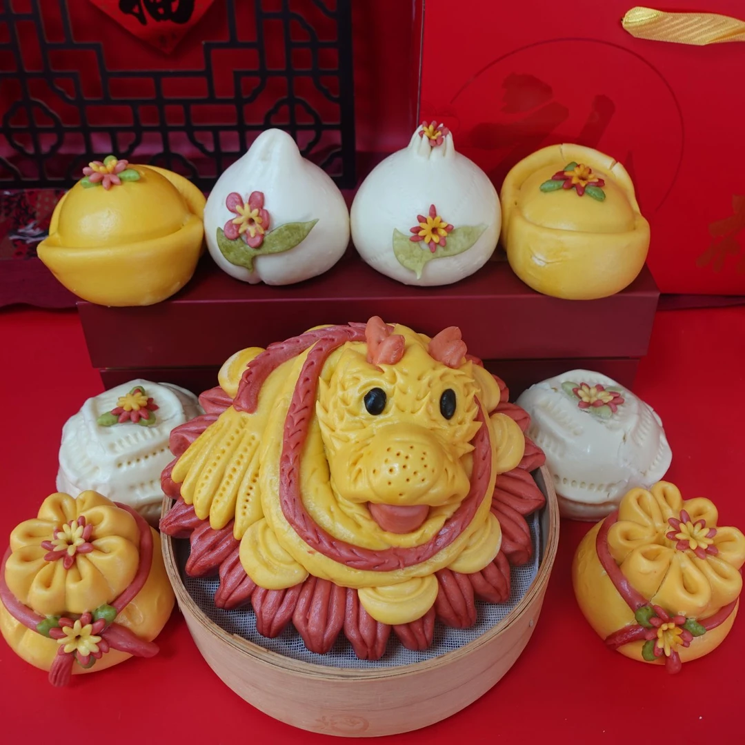 壹品麦礼金龙祝福馒头礼盒胶东花饽饽营养健康