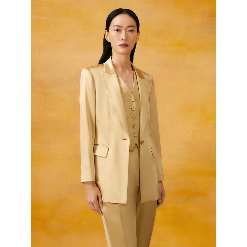 Song of Song歌中歌24夏季新款香槟金袖口外套5C34210030