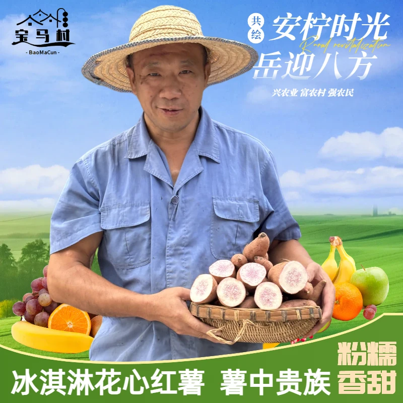 【老陈】四川沙地红苕冰淇淋红薯新鲜现挖花心紫薯农村番薯一点红