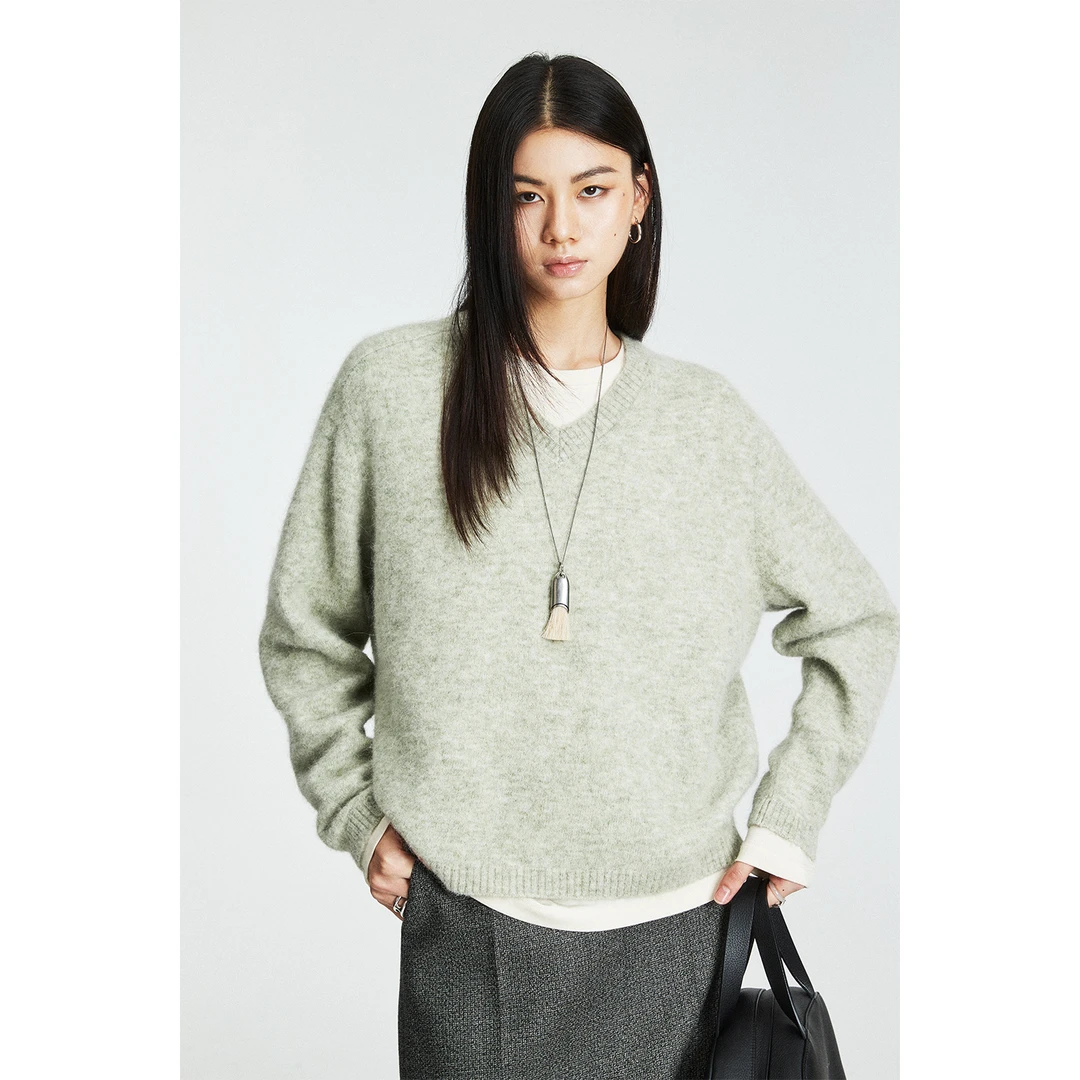 40.MRS Studios康宝莱CHAO细婴幼羊驼毛V领/圆领子母马鞍肩毛衣