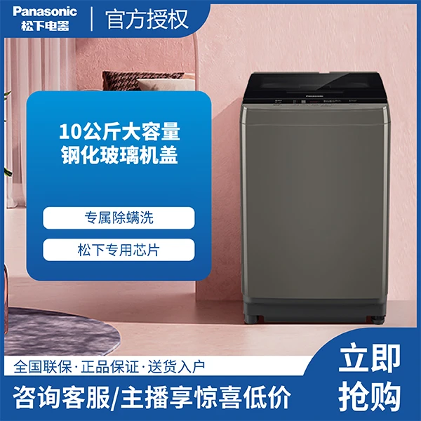 Panasonic/松下10kg大容量人工智能除螨洗立体搓防缠绕波轮洗衣机