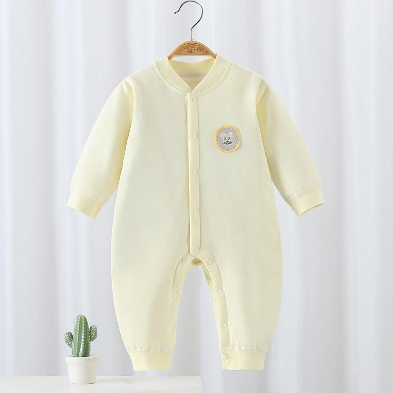 新生婴幼儿童女宝春秋装爬服纯棉透气A类保暖连体长袖婴儿宝宝