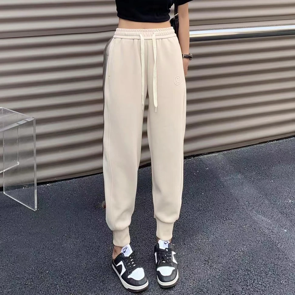 女士束口运动裤刺绣小标束口休闲宽松卫裤女春秋款-YPH