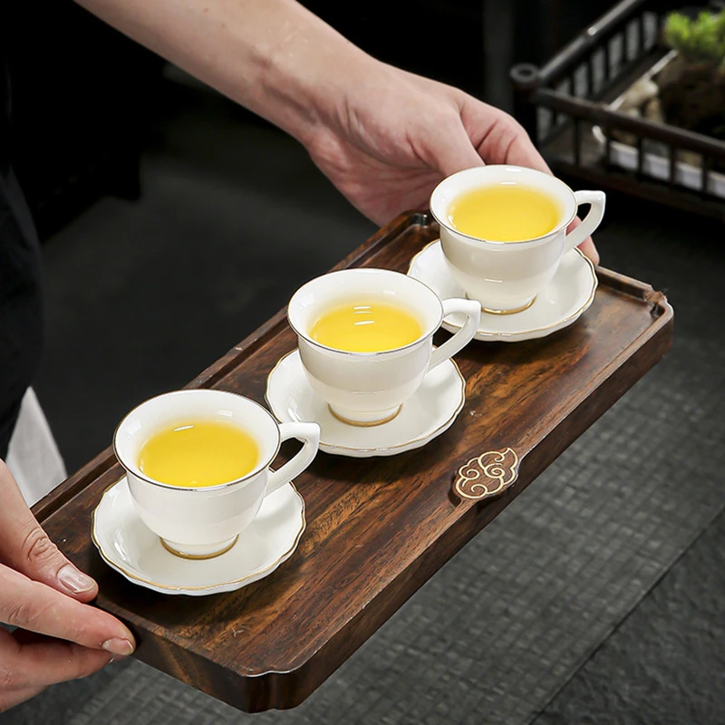 多款羊脂玉带把防烫茶杯主人杯 创意功夫茶杯品茗杯家用陶瓷单杯
