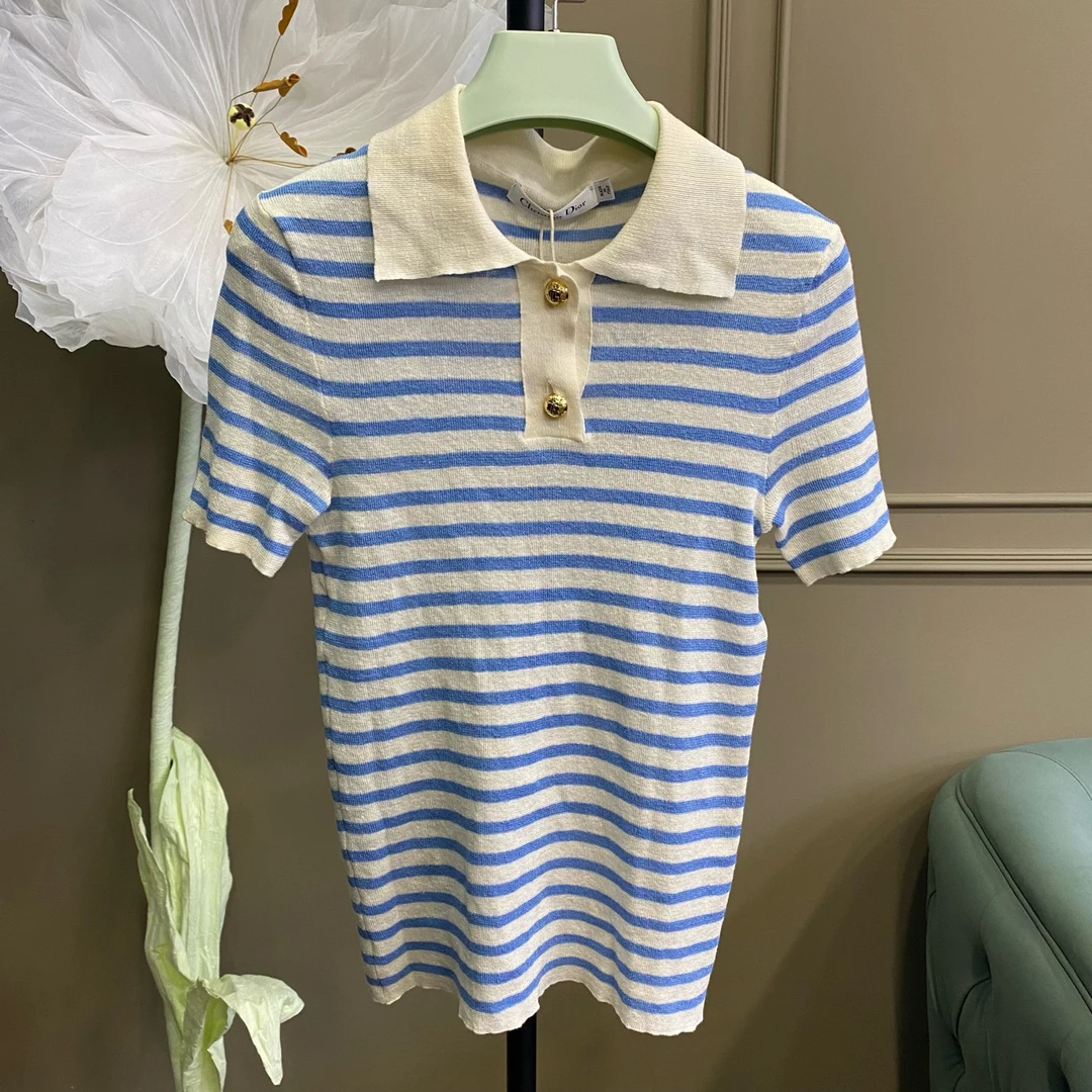 95新 DIOR/迪奥 潮服/dior/38码/休闲针织海军衫Polo/70290007