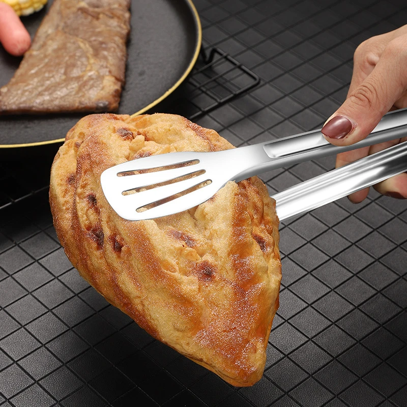 304不锈钢食物夹牛排夹加厚面包自助餐蛋糕甜品寿司烤肉烧烤夹子
