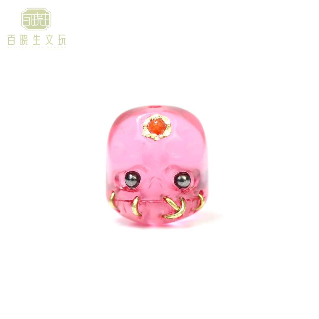 非金属陶瓷吊坠 【百晓生】琉璃 呆呆(1.3*1.2cm)粉色少女吊坠/挂件