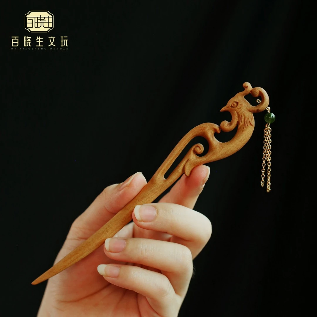 【百晓生】印度迈索尔 老山檀香 雕刻 发簪 古典美