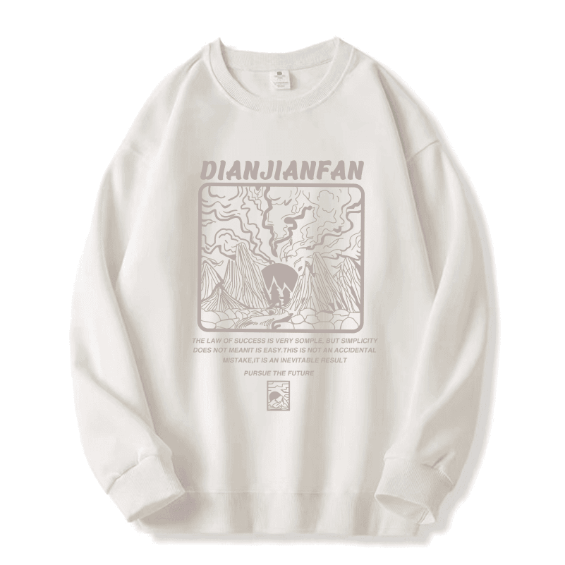 【加绒加厚火山绒】首发设计感圆领秋季男上衣卫衣宽松情侣装上衣