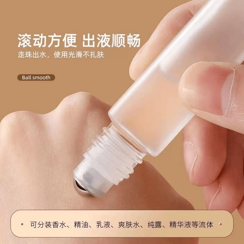 木纹滚珠瓶玻璃分装走珠小样大小液体香水分装瓶小瓶便携