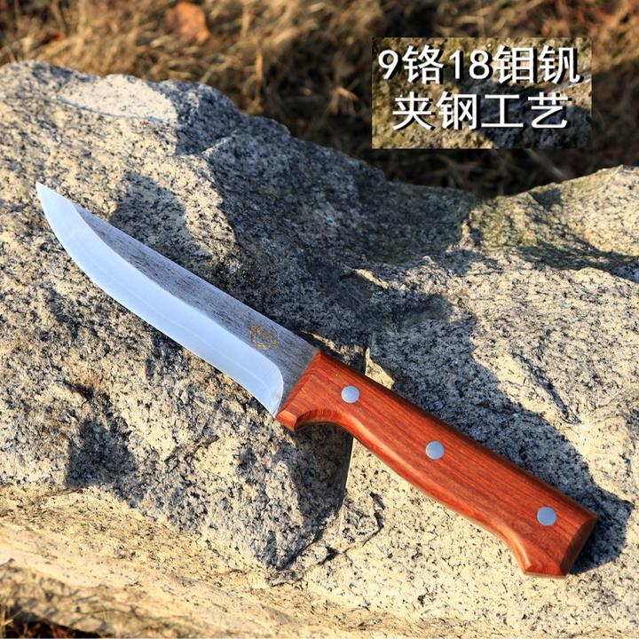 狮小二正品通体钢夹钢剔骨刀分割刀耐用丝滑实木手柄质量保证15