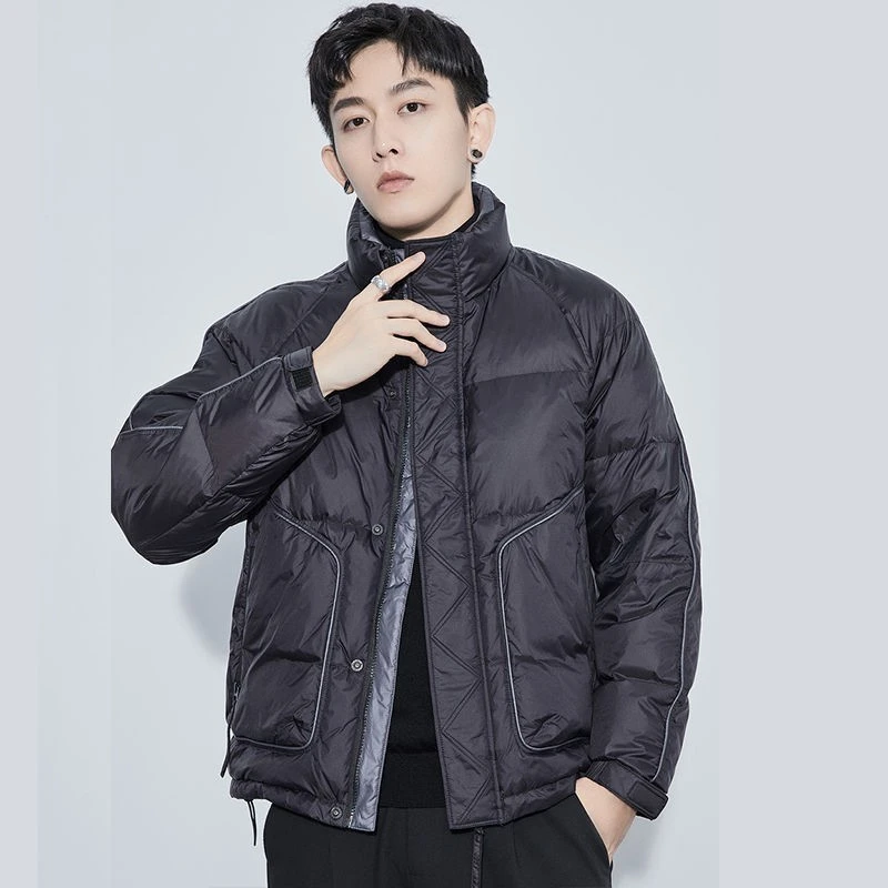 男士短款羽绒服冬季鸭绒立领加厚保暖外套青年潮流时尚休闲男装