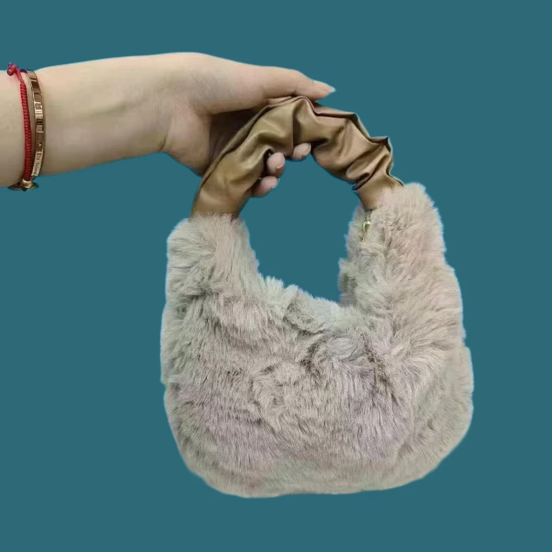 新疆包邮毛绒手提包包女新款时尚秋冬毛毛包