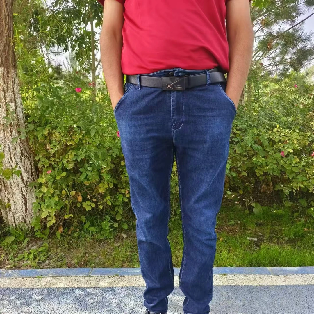 新疆包邮夏季男士男装修身直筒裤弹力