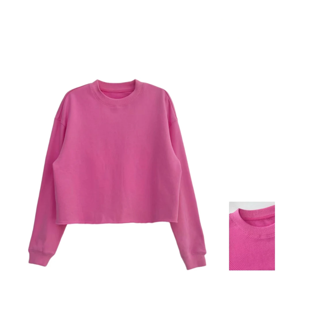 XINYU/芯与『蔓野』100棉下摆破边设计圆领卫衣 35070 时尚 休闲