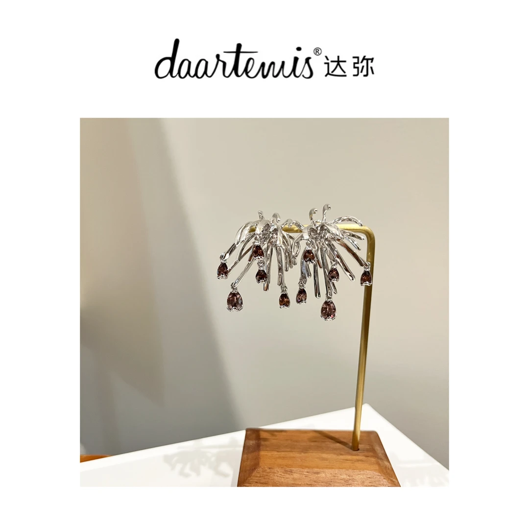 合金耳饰 DAARTEMIS设计款时尚钻钻小花耳坠 RH32136