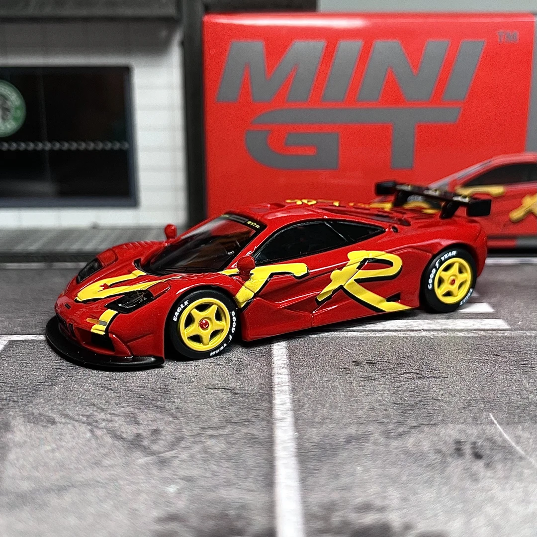 MINIGT 1:64 迈凯伦F1 GTR 684号 红色黄字母 合金汽车模型