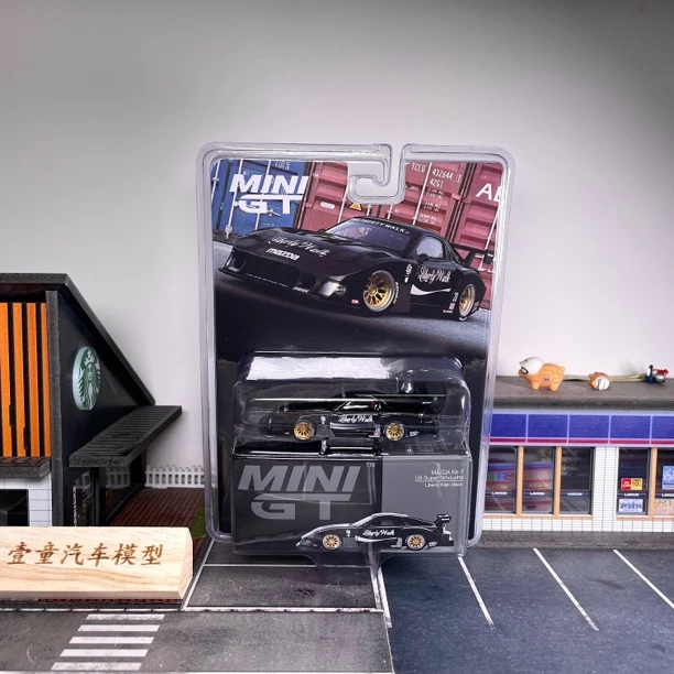 MINIGT 1:64 马自达RX7 785号挂卡 黑色 合金汽车模型